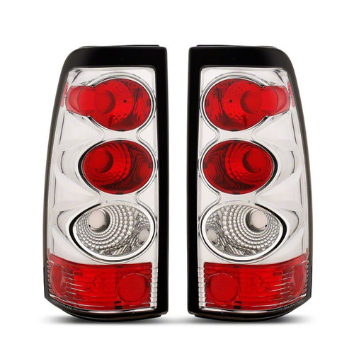 Raxiom 03-06 Chevrolet Silverado 1500 Fleetside Axial Series Tail Lights- Chrome- Red/Clear Lens - S112723 Photo - Primary