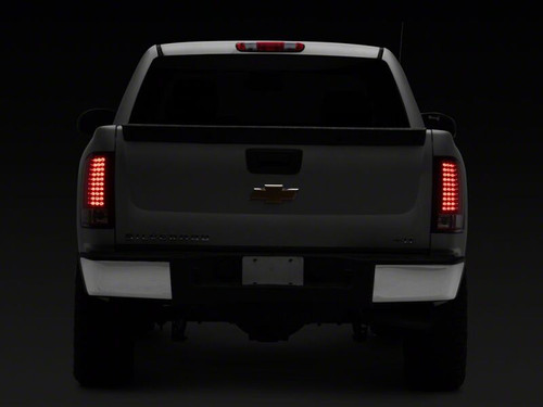 Raxiom 07-13 Chevrolet Silverado 1500 LED Tail Lights- Chrome Housing- Red/Clear Lens - S112738 Photo - Close Up