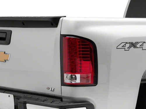 Raxiom 07-13 Chevrolet Silverado 1500 LED Tail Lights- Chrome Housing- Red/Clear Lens - S112738 Photo - Close Up