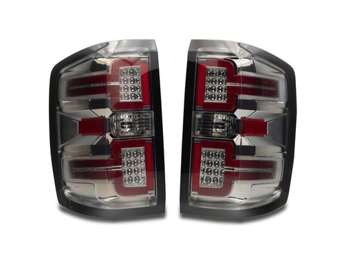Raxiom 14-18 Chevrolet Silverado 1500 LED Tail Lights/SeqTurn Signals- Chrome- Smoked Lens - S114458 Photo - Close Up