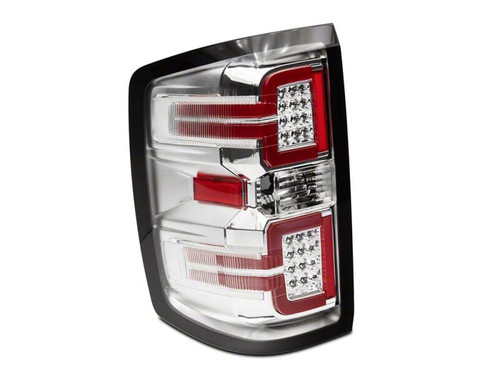 Raxiom 14-18 Chevrolet Silverado 1500 LED Tail Lights/Seq Turn Signals- Chrome- Clear Lens - S114459 Photo - Close Up
