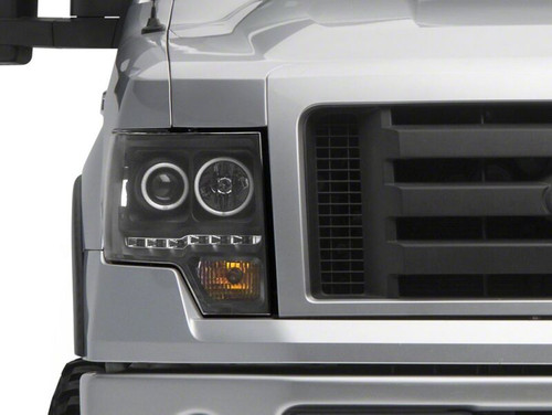 Raxiom 09-14 Ford F-150 G2 Super White LED Halo Projector Headlights- Black Housing- Clear Lens - T542835 Photo - Close Up