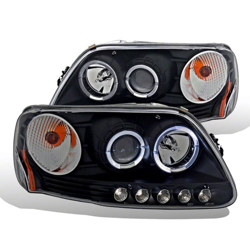 Raxiom 97-03 Ford F-150 LED Halo Projector Headlights- Black Housing- Clear Lens - T542839 Photo - Primary