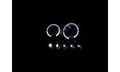 Raxiom 97-03 Ford F-150 LED Halo Projector Headlights- Black Housing- Clear Lens - T542839 Photo - Close Up