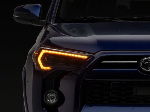 Raxiom 14-24 Toyota 4Runner CXR Series LED Headlights with Amber DRL- Black Housing- Clear Lens - TR33857 Photo - Close Up