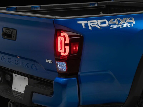 Raxiom 16-23 Toyota Tacoma XW Series Sequential LED Tail Lights- Black Housing- Red Lens - TT30332 Photo - Primary