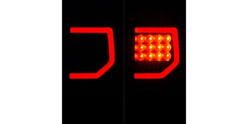 Raxiom 07-13 Toyota Tundra Axial Series Dual C-Shape LED Tail Lights- Black Housing- Clear Lens - TU9916 Photo - Primary