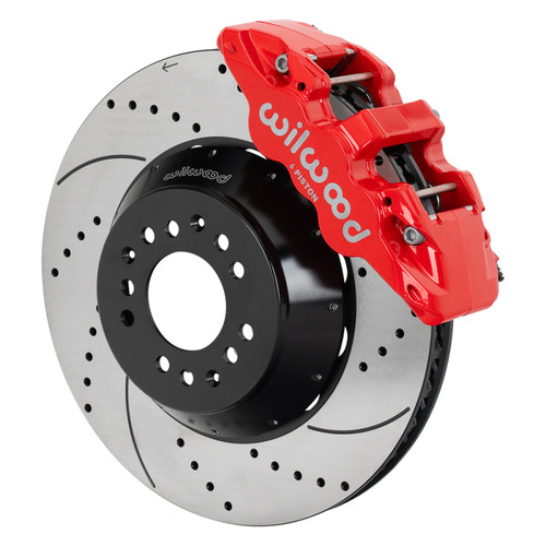 Wilwood kit front AERO6 wwe 2IN. drop alum pro spindle 15.00 rotor SRP red - 140-17988-DR Photo - Primary