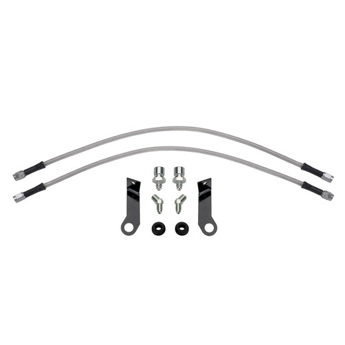Wilwood flexline kit 22IN. M10X1.50 IF to 45 deg 1/8-27 NPT W/BRACKET - 220-17600 Photo - Primary