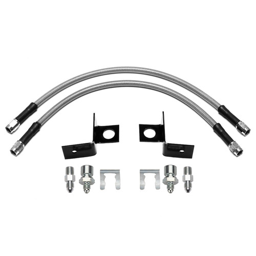 Wilwood flexline kit 14IN -3 hose M1.5 IF 1/8-27 NPT W/BRACKET - 220-17925 Photo - Primary
