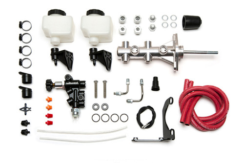 Wilwood kit M/C remote tandem 1.00 W/PUSHROD W/P-VALVE powdercoat chrome - 261-14390-P Photo - Primary