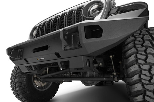 Go Rhino 18-26 Jeep Wrangler JL/JLU (Excl. LED Fog Lights) Trailline Front Bumper - Tex. Blk - 230216T Photo - Mounted