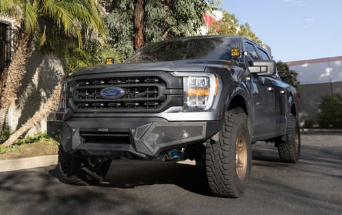 Go Rhino 21-23 Ford F-150 (4dr) Element Front Bumper w/ Power Bar - Tex. Blk - 343981T Photo - Mounted