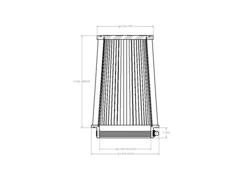 aFe Magnum FORCE Intake Replacement Air Filter w/ D2 Dry Media 5in F x6-1/2in B x5-1/2in T x9in H - 21-90049V Photo - Unmounted