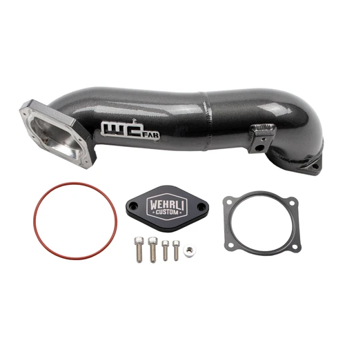 Wehrli 11-16 GM Duramax LML Passenger 3in Upper Crossover Intercooler Pipe - Gun Metal - WCF100328-GM Photo - Primary