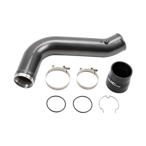 Wehrli 17-19 GM Duramax L5P Passenger Side 3.5in Intercooler Pipe - Chevy Orange - WCF100530-CRO Photo - Primary