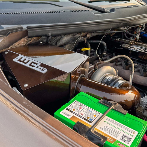 Wehrli 98.5-02 Cummins 5.9L 4in Intake Kit - Fine Texture Black - WCF100562-FTB Photo - Mounted