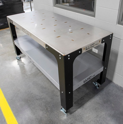 Wehrli Modular Steel Work Bench Top/Shelf Kit - 32in x 72in x .120in Thick (Stainless Steel & Grey) - WCF25-3272-120-SSTBLGRY User 1