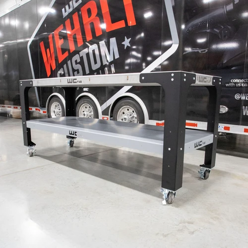 Wehrli Modular Steel Work Bench Top/Shelf Kit - 32in x 90in x .120in Thick (Stainless Steel & Grey) - WCF25-3290-120-SSTBLGRY Photo - Primary