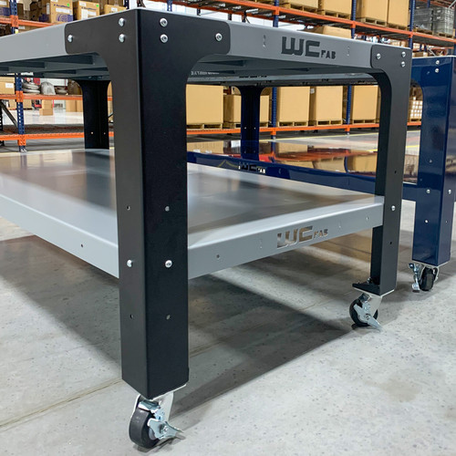 Wehrli Modular Steel Work Bench Top/Shelf Kit - 42in x 90in x .120in Thick (Stainless Steel & Grey) - WCF25-4290-120-SSTBLGRY User 3