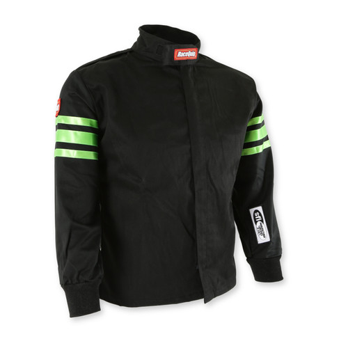 RaceQuip Green Trim SFI-1 JR. Jacket - Kids Medium - 1960793RQP Photo - out of package