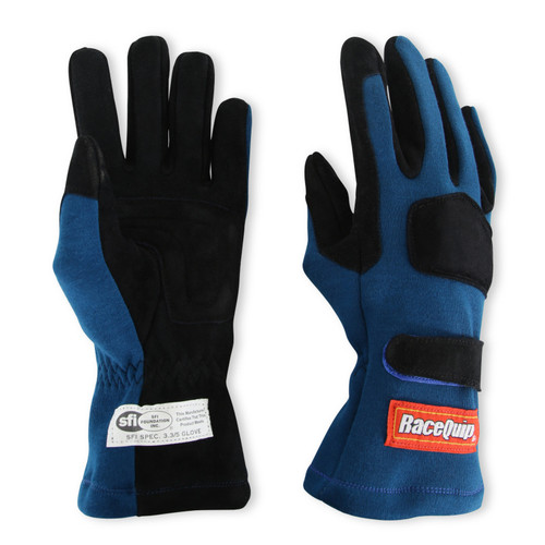 RaceQuip Blue 2-Layer SFI-5 Glove - Large - 355025RQP Photo - out of package