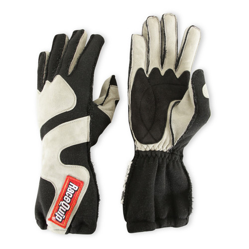 RaceQuip SFI-5 Gray/Black Medium Outseam w/ Closure Glove - 356603RQP Photo - out of package
