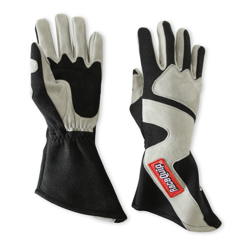 RaceQuip SFI-5 Gray/Black Small Long Angle Cut Glove - 358602RQP Photo - out of package