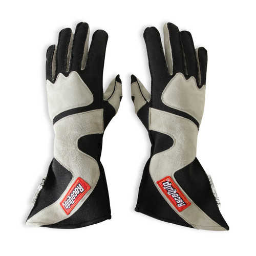 RaceQuip SFI-5 Gray/Black Small Outseam Angle Cut Glove - 359602RQP Photo - Primary