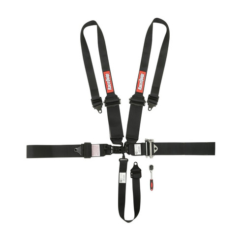 RaceQuip L & L 5pt Ratchet HNR Harness Black - 815005RQP Photo - Primary