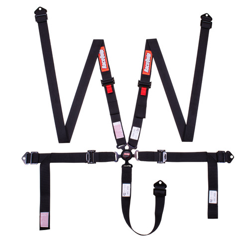 RaceQuip Camlock 5 Point 2In Auto Racing Harness Set / Pull-Down Lap / SFI 16.1 Seat Belt Set- Black - 841001RQP Photo - Primary