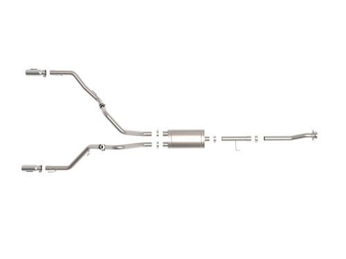 aFe 21-26 Ford F150 Tremor Vulcan Series 3IN 304SS Cat-Back Exhaust Dual Rear Exit w/Polished Tip - 49-33157-P Photo - Unmounted