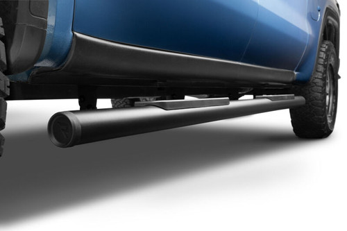 RealTruck 19-26 Chevy Silverado/GMC Sierra 1500 Double Cab Traxio 3in Nerf Bars - Textured Black - NBF23-80011-26T Photo - Mounted