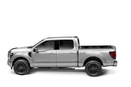 RealTruck 15-26 Ford F150 / 17-26 Ford F250/F350 SD Crew Cab Traxio 4in Nerf Bars - Textured Black - NBF24-87103-26T Photo - Mounted