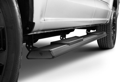 RealTruck 15-26 Ford F150 / 17-26 Ford F250/F350 SD Crew Cab Traxio 4in Nerf Bars - Textured Black - NBF24-87103-26T Photo - Mounted