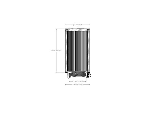 aFe Magnum FORCE Intake Replacement Air Filter w/ D2 Dura-Dry 2-3/4in Fx4in Bx4in Tx7in Hx10 Deg - 21-90082V Photo - Unmounted