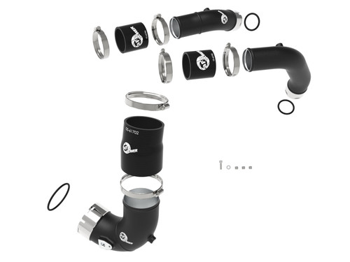 aFe BladeRunner 2-1/4in & 3in Aluminum Hot and Cold Charge Pipe Kit Black RAM 1500 RHO 25-27 L6-3.0L - 46-20794-B Photo - Unmounted