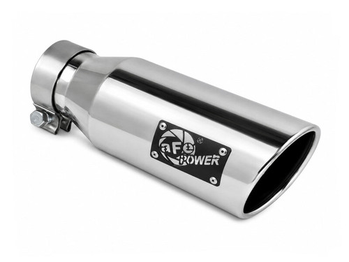aFe MACH Force-Xp 304 Stainless Steel Clamp-on Exhaust Tip Polished 3in Inletx4-1/2in Outletx12in L - 49T30451-P12 Photo - Primary