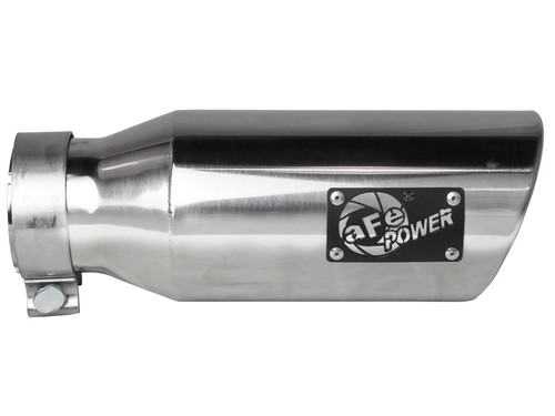 aFe MACH Force-Xp 304 Stainless Steel Clamp-on Exhaust Tip Polished 3in Inletx4-1/2in Outletx12in L - 49T30451-P12 Photo - Unmounted