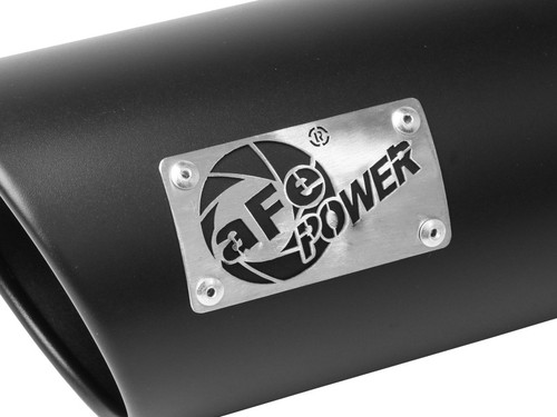 aFe MACH Force-Xp 304 Stainless Steel Clamp-on Exhaust Tip Black 3in Inletx4-1/2in Outletx12in L - 49T30452-B12 Photo - Unmounted