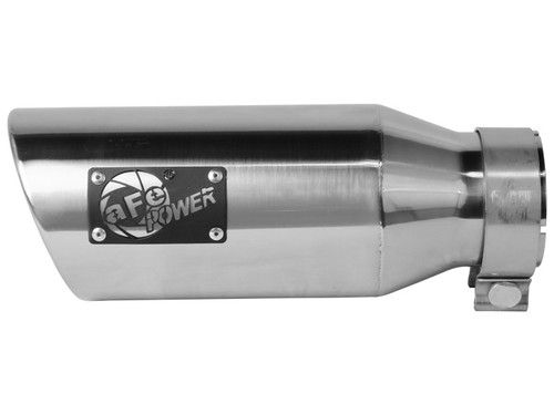 aFe MACH Force-Xp 304 Stainless Steel Clamp-on Exhaust Tip Polished 3in Inletx4-1/2in Outletx12in L - 49T30452-P12 Photo - Unmounted