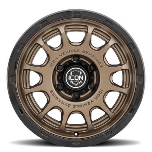 ICON Alloys Rancho 17x8.5 / 6x5.5 / 0mm / 4.75in BS Satin Bronze Wheel w/ Gloss Black Lip - 8417858347SBGB User 1