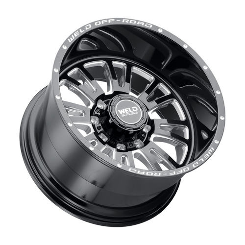 Weld Slingblade 20x12 / 8x180 / 4.75 BS / 124.3 HB - Gloss Black Milled - Non-BL Wheel - W15802018475 Photo - Close Up