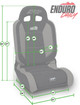 PRP EnduroDaily Reclining Suspension Seat - Black Suede - Passenger - A8701045-241 Photo - Close Up