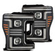 AlphaRex 17-19 Ford F-250/350/450/550  Super Duty PRO-Series Proj Headlights Black w/SeqSig & DRL - 880321 User 1