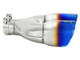 aFe Takeda 2.5in 304 Stainless Steel Clamp-on Exhaust Tip Driver Side 2.5in Inlet 4inDual-Blue Flame - 49T25484-L122 Photo - Unmounted