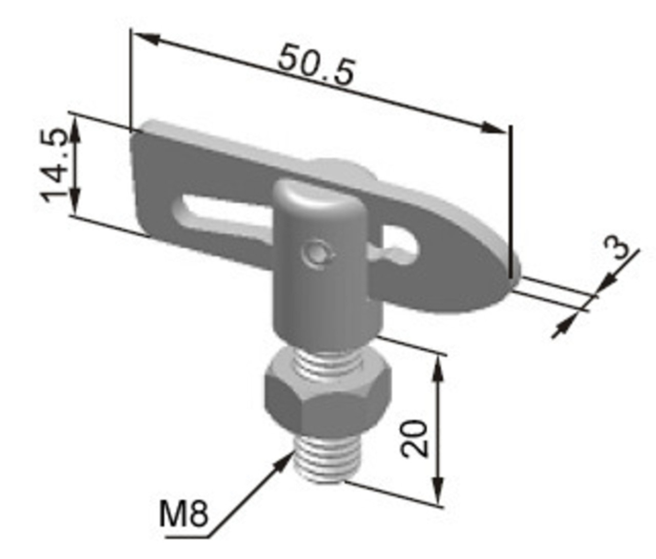 Anti Luce Fastener S/S M8X20MM Thread