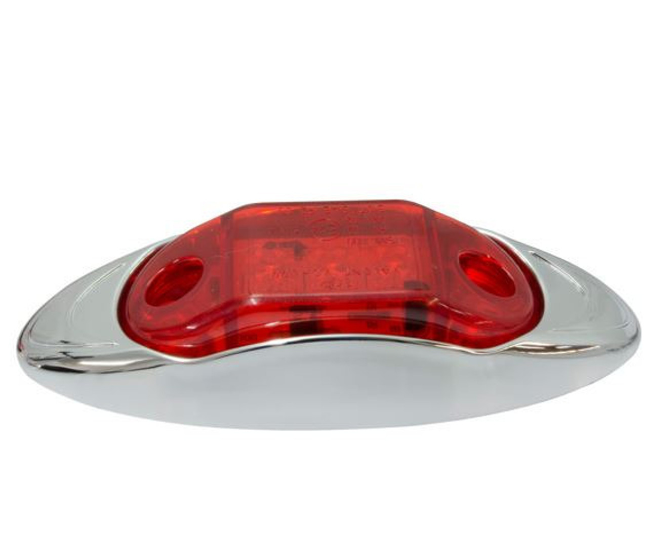 Led Clearance Light Red 10-30V Chrome Base