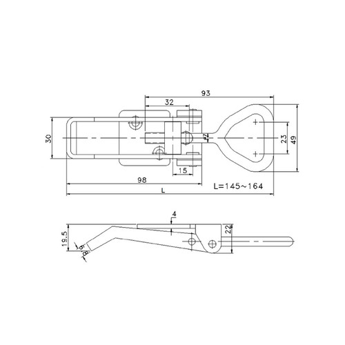 Over Centre Latch Large – Non Locking. Material – Zinc