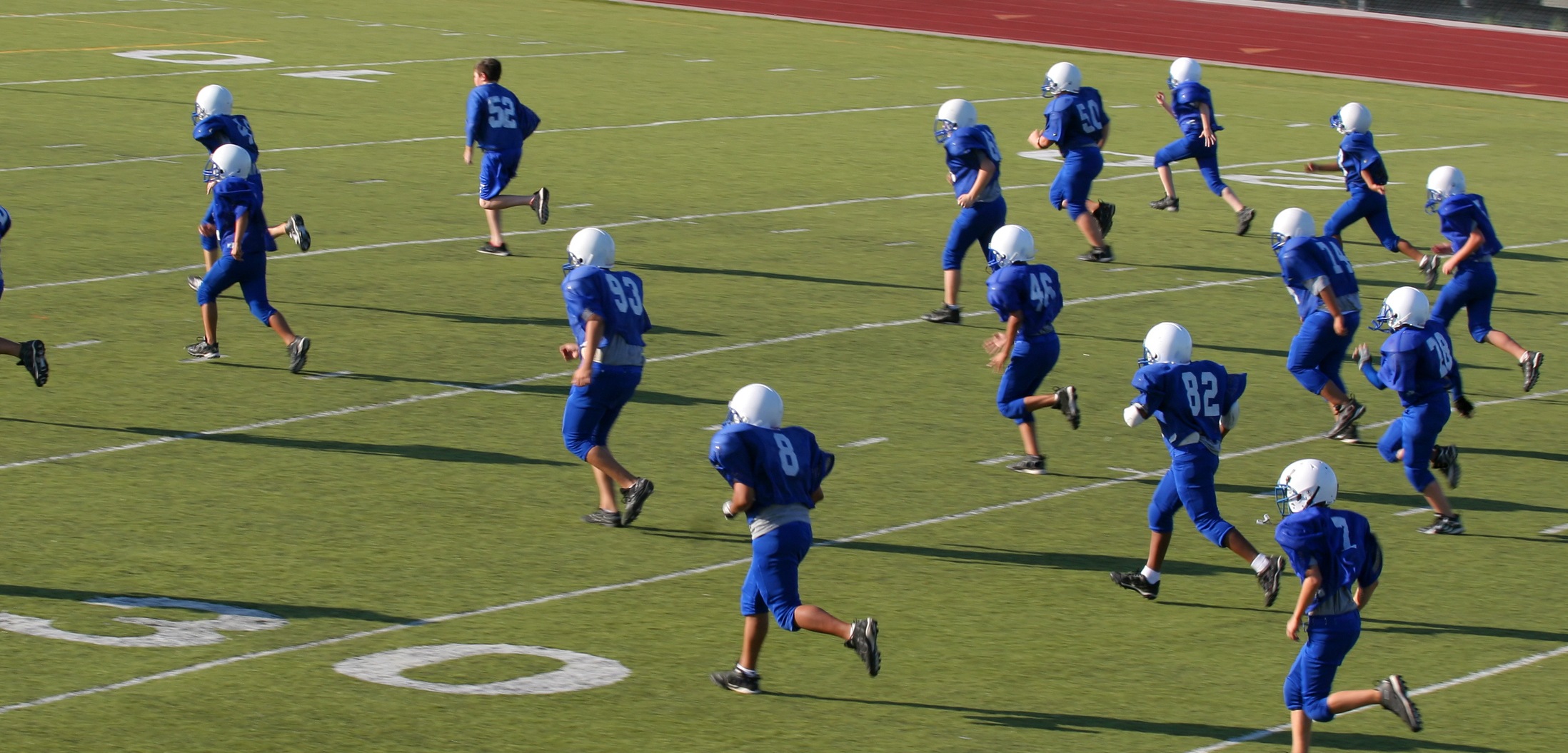 Football players on a field